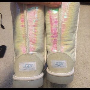 .White Sequin Uggs